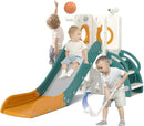 KORIMEFA 7 in 1 Toddler Slide, Kids Slide for Toddlers Baby 1-3 Years Old, Indoor and Outdoor with Basketball Hoop & Golf Set, Plastic Slides for Kids Easy Assembly, Green by TinyTreasures Baby Boutique