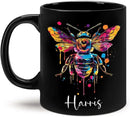 Personalized Black Bee Coffee Cup - Customized Ceramic Mug for Christmas, Gift for Brother Sister - Custom Animal Cup 11oz 15oz, Unique Animal Lover Gift by CozyNest Decor
