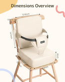 HOMEAL Toddler Booster Seat for Dining Table, Adjustable Kids Breathable Booster Seat for Kitchen, Beige by TinyTreasures Baby Boutique