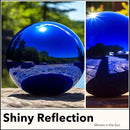 12 Inch Stainless Steel Gazing Globe,v2croft Hollow Ball Mirrored Surface Polished Shiny Sphere,Garden Stainless Steel Gazing Ball for Outdoor Lawn Pond Yard Ornament(Blue) by GreenHaven Gardens