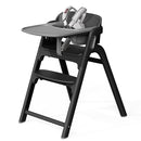 Momcozy DinerPal Wooden High Chair for Babies, Toddlers & Adults Up to 308 Lbs, Convertible Baby Highchair with Food-Grade Tray, Dishwasher-Safe, Adjustable & Ergonomic, Midnight Black by TinyTreasures Baby Boutique