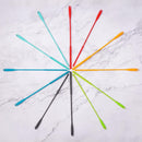 Silicone Straw Brush 4 Pack - (2 Small, 2 Wide) - 10 Inch Reusable Straw Cleaner, Pipe Cleaner, Glass and Detailing Tool (Charcoal) by TinyTreasures Baby Boutique