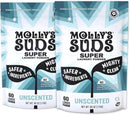 Molly's Suds Unscented Super Powder Detergent | Extra Strength Laundry Soap, Stain Fighting | Sensitive Skin | Simple, Effective Ingredients | 120 Loads Total (2 Pack) by CozyNest Decor
