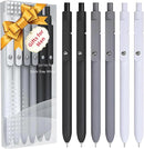 6Pcs Gel Pens, 0.5MM Black Gel Ink Pen Fine Point Smooth Writing Pens, College Essentials Pens, Father's Day Birthday Gifts for Men (6PCS Black Gray White) by TinyTreasures Baby Boutique
