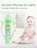Baby Nasal Aspirator, Electric Nose Sucker with 5 Levels Suction, Soothing Light & Nursery Rhymes (Green) by TinyTreasures Baby Boutique