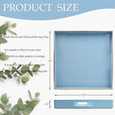 Spsyrine Light Blue Decorative Tray for Living Room, Square Modern Plastic Coffee Serving Table Tray for Ottoman Bathroom Kitchen, 13"*13". by CozyNest Decor