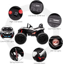 2 Seaters 24V Ride on UTV with Remote Control,10AH Battery, 400W Powerful Motors with 17" EVA Wheels, 20.5“ Seat Width Electric Ride Toy with Metal Suspension,LED Lights,Music,Horn (White) by TinyTreasures Baby Boutique