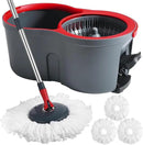 360° Spin Mop and Bucket Set Cleaning System,Mop and Bucket with Wringer Set for Home,Wet Dust Mop for Floor Cleaning with 4 Mop Heads by CozyNest Decor