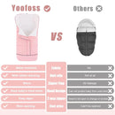 Yoofoss Stroller Cover for Winter, Toddler Stroller Footmuff Universal for Most Stroller, Water Resistant Warm Coral Baby Stroller Bunting Sleeping Bag Pink by TinyTreasures Baby Boutique