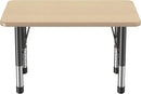 FDP Rectangle Activity School and Classroom Kids Table (24 x 36 inch), Chunky Toddler Leg, Adjustable Height 15-24 inches - Maple Top and Maple Edge by CozyNest Decor