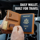 Kings Loot Passport Holder Wallet | RFID Blocking Leather Travel Wallet with Built-in Airtag Holder | Holds 1-6 Cards & Passport | Easy Pull Tab | Travel Wallets (Truffle) by TinyTreasures Baby Boutique