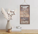 Hanging Kitchen Rules Wood Decor Sign, Rustic Kitchen Wooden Signs, Printed Wood Wall Art Sign, Kitchen Door Rules Rustic Sign, Hanging Wood Sign Kitchen Decor, Funny Farmhouse Kitchen Wall Décor by CozyNest Decor