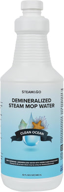 Steam & Go Demineralized Water - Multisurface Cleaner, PVC-Free Ready-to-Use for Mops & Floor Steamers - Ideal for Kitchen, Bathroom, & Home Surfaces - Clean Ocean Scent - 32oz (Pack of 1) by TinyTreasures Baby Boutique
