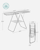 SONGMICS Clothes Drying Rack, with Sock Clips, Metal Laundry Rack, Foldable, Space-Saving, Free-Standing Airer, with 2 Height-Adjustable Gullwings, Indoor Outdoor Use, Silver and White ULLR052W01 by TinyTreasures Baby Boutique
