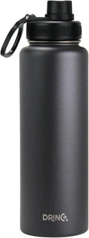 DRINCO Stainless Steel Water Bottle Spout Lid Vacuum Insulated Double Wall Water Bottles Wide Mouth (40oz 32oz 22oz 18oz 14oz) Leak Proof Keeps Cold or Hot (40 oz, 40oz Black) by CozyNest Decor