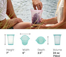 Zip Top Reusable Food Storage Bags | Large Cup [Lavender] | Silicone Meal Prep Container | Microwave, Dishwasher and Freezer Safe | Made in the USA by TinyTreasures Baby Boutique