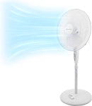 Comfort Zone 18-Inch Oscillating Pedestal Fan with Remote Control, 3-Speed Standing Fan with Adjustable Height (45–52”), Tilt, 4-Hour Timer & Auto Shutoff – Quiet Bedroom Fan, White by CozyNest Decor