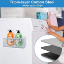 Picowe Magnetic Laundry Organizer, Large Magnet Basket for Laundry Room,16.5lb Capacity Magnetic Shelf for Washer /Dryer, Fridge & Small Spaces ( L, White) by CozyNest Decor