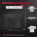 Comnova Grill Cover 75 Inch, 7109 BBQ Cover for Weber Summit 600 Series 6 Burner Grills, 600D Heavy Duty & Waterproof Barbeque Cover for Weber, Char-Broil, Monument, Brinkmann, Dyna-glo, and Nexgrill by GreenHaven Gardens
