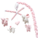 The Peanutshell Crib Mobile for Girls - Soft Pink Musical Baby Crib Mobile with 12 Lullabies, Cute Elephant Baby Pink Elephant Nursery Decor by TinyTreasures Baby Boutique