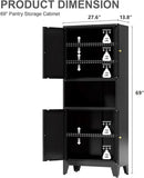 69" Tall Kitchen Pantry Cabinet, Metal Storage Cabinet with 4 Doors and Adjustbale Shelves, Freestanding Cupboards for Dining Room, Living Room, Bathroom by CozyNest Decor
