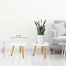 Uneedem Indoor Plant Stand, Wood Mid Century Modern Small Round Side Plant Table for Indoor Plants, 8.9" Tall Plant Holder for Flower Pots End Table by GreenHaven Gardens