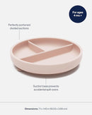 Lalo Suction Plates - 2 Pack, 100% Silicone Non-Toxic BPA-Free Baby Plates with Suction Base To Prevent Accidental Tip-Overs - Suction Plates for Toddlers With Three Divided Sections - Grapefruit by TinyTreasures Baby Boutique