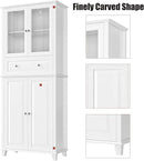 76'' Kitchen Pantry Storage Cabinet, Freestanding Kitchen Cupboard with Large Drawer, Doors, and Adjustable Shelves, Bathroom Storage Cabinet for Dining Room, Living Room, Laundry, White by CozyNest Decor