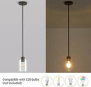 Oil Rubbed Bronze Pendant Lights Kitchen Island - Clear Glass Pendant Light Fixture Multiple Stems Rods 3 Units 12 Inch 3 Units 4 Inch (2 Pack Oil Rubbed Bronze Downrod) by CozyNest Decor