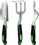 Garden Hand Tools Set,3PCS Aluminum Heavy Duty Gardening Tool Set,Weeding Tools Gardening,Soil Scoop,Hand Rake,Weeder,Non-Slip Rubber Grip, Ideal for transplanting, Weeding, Digging and Planting by GreenHaven Gardens