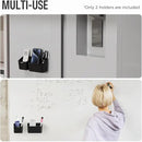 loukin Magnetic & Adhesive Dry Erase Marker Holder with Diver, 1 Small + 1 Mini, Magnetic Storage Organizer for Whiteboard or Refrigerators (Black) by CozyNest Decor