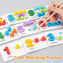 Montessori Arithmetic Math Toy Set, Toddler Wooden Montessori Toys for 2 3 4 5 6 Years Old, Number Cognitive Clip Bead Matching Game, Boy Girl Birthday Gift by TinyTreasures Baby Boutique