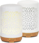 Earnest Living Essential Oil Diffuser White Ceramic Diffuser 250 ml Timers Night Lights and Auto Off Function Home Office Humidifier Aromatherapy Diffusers for Essential Oils by TinyTreasures Baby Boutique