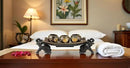 Thai Elephant Tray Carved Rain Tree Wooden Candle Holder by CozyNest Decor