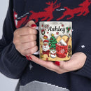 Custom 3D Effect Christmas Mugs with Names, Santa Claus Coffee Mug, Personalized Reindeer Accent Mug Christmas Gifts For Women Men Friends Family Gingerbread Man Mug 11 or 15 Oz by TinyTreasures Baby Boutique
