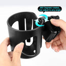 Accmor Universal Cup Holder with Hook, Stroller Cup Holder, 360° Rotatable Large Caliber Designed Bottle Holder for Stroller, Bike, Wheelchair, Walker, Scooter, Black by TinyTreasures Baby Boutique
