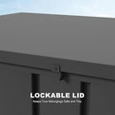PURPLE LEAF Outdoor Deck Box 160 Gallon Waterproof Lockable Storage Box Container with Lid Deck Organization for Patio Cushions Side Table Pool Accessories Garden Tools, Gray by GreenHaven Gardens