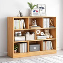 IOTXY Open Shelf Low Bookcase - Wooden 3-Tier Floor Standing Display Cabinet Organizer with Base, 8 Cubes Short Horizontal Bookshelf in Pear Yellow by CozyNest Decor