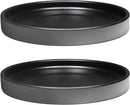 2 Pack Ceramic Plant Saucer Pot Tray 8 Inch, Planter Saucers 4 5 6 7 8 9 10 11 12 13 Inch for Indoors Outdoor, Durable Sturdy Flower Drainage drip Water Tray for Glazed Pots Base (8.5 Inch-Black) by GreenHaven Gardens