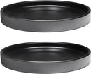2 Pack Ceramic Plant Saucer Pot Tray 7 Inch, Planter Saucers 4 5 6 7 8 9 10 11 12 13 Inch for Indoors Outdoor, Durable Sturdy Flower Drainage drip Water Tray for Glazed Pots Base (7 Inch-Black) by GreenHaven Gardens