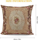 RURALS Antique Rose Floral French Aubusson Rug Decorative Pillow Covers Cozy Soft Throw Pillowcase Square Couch Cushion Cover for Home Decor Sofa Living Room Bed Car 18x18 Inch by CozyNest Decor