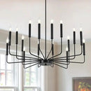 Modern Black Farmhouse Chandeliers, 16-Light Industrial Metal Chandelier Lighting, Classic Candle Hanging Pendant Light Fixtures for Kitchen Island, Living Room, Dining Room, Stair by CozyNest Decor