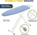 Full Size Ironing Board with Iron Rest, Heavy Duty Compact Ironing Board 43"x13" with Thick Cover and Pad, Height Adjustable Sturdy Iron Stand, Blue by CozyNest Decor