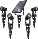 4-Spotlight Mini 50X Solar-Powered LED Spotlight (Cool White LED), Black Finish, Outdoor Garden Yard Landscape Downlight by CozyNest Decor