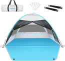 Large Easy Setup Beach Tent,Anti-UV Beach Shade Beach Canopy Tent Sun Shade with Extended Floor & 3 Mesh Roll Up Windows Fits 3-4 Person,Portable Shade Tent for Outdoor Camping Fishing by TinyTreasures Baby Boutique