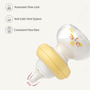 YOHKOH Newborn Glass Baby Bottles with Slow Flow Nipple for 0+ Months, Wide Neck Feeding Bottle, 2.7oz/80ml (Yellow, 2.7oz (Pack of 2)) by TinyTreasures Baby Boutique