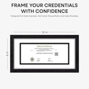 Homeforia 5x10 Business License Frame Black, High End Oak 5 x 10 Black Wood Document Certificate Frame with Mat 4x9, 10x5 Wooden Picture Frames for Wall or Tabletop, Tempered Glass, Wall Kit, Set of 1 by CozyNest Decor