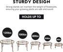 5 Pack Metal Plant Stands for Multiple Plant,Heavy Duty Flower Pot Stands for Outdoor Indoor Plants,Rustproof Iron Round Pot Shelf for Planter by GreenHaven Gardens