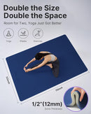 YOTTOY Large Yoga Mat (75 * 52 * 1/2inch),Extra Wide TPE Exercise Mat,Non-Slip Workout Mat for Pilates, Fitness, Barefoot, Home Gym Studio with Strap and Towel by TinyTreasures Baby Boutique