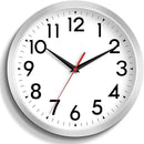 Wall Clock Small Analog 8 Inch Silent Non Ticking Battery Operated Modern Simple Decorative for Kitchen Office Bedroom Bathroom Living Room(Silver) by CozyNest Decor